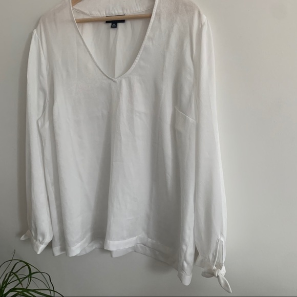 ModCloth White Long Sleeve Blouse - Picture 2 of 8